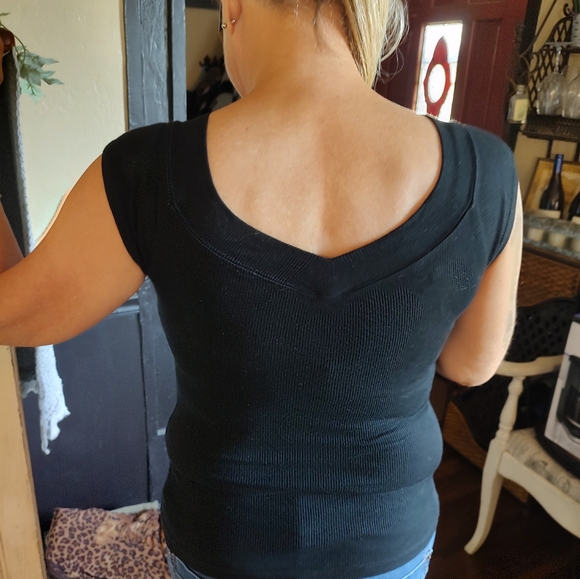 Bebe Black Rhinestone Logo Tee - Picture 2 of 3